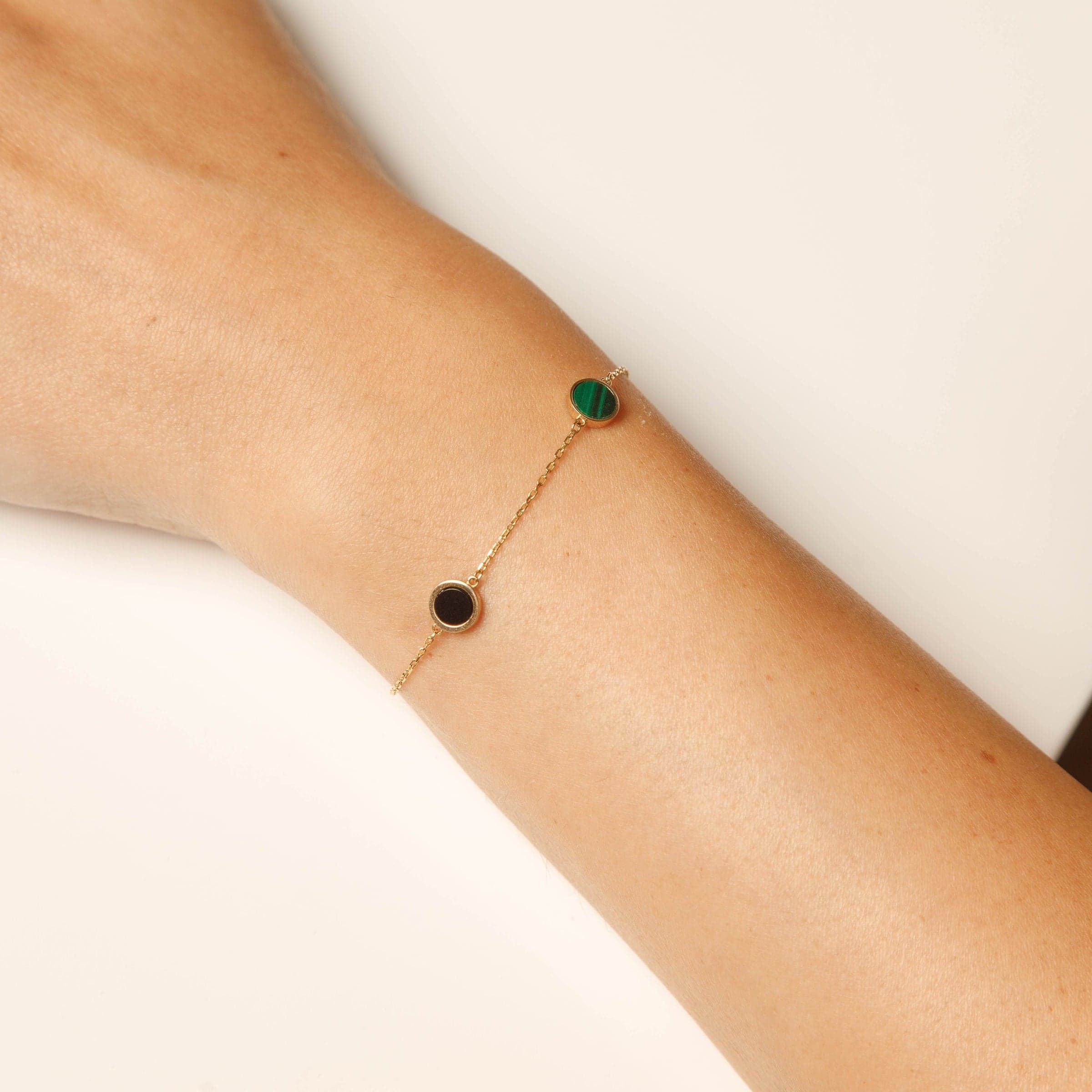 14K Yellow Gold Tri-Stone Bracelet thumbnail 3