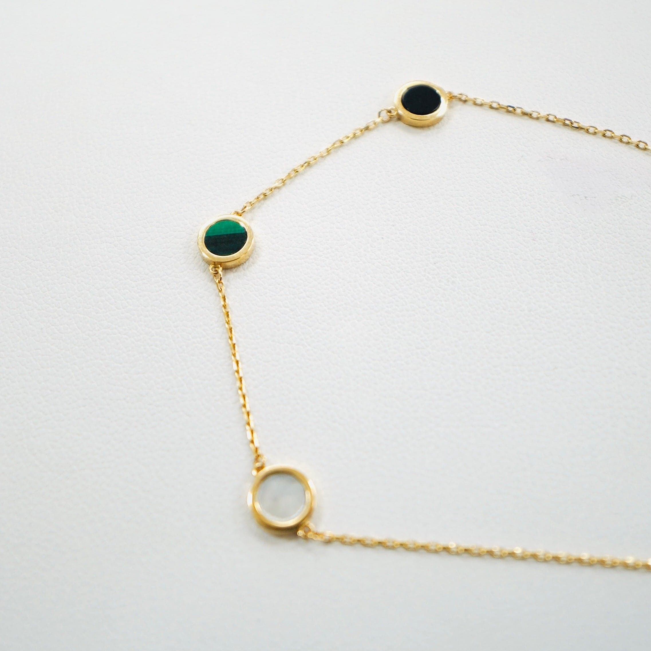 14K Yellow Gold Tri-Stone Bracelet thumbnail 4