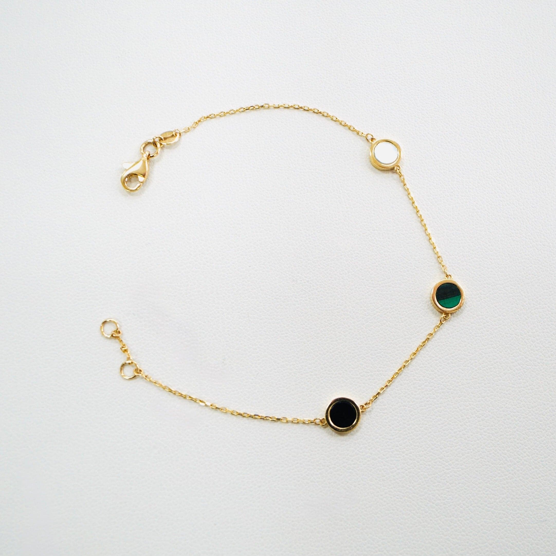 14K Yellow Gold Tri-Stone Bracelet
