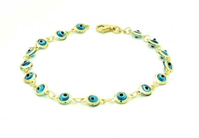 14K Yellow Gold Good Luck Eye Bracelet