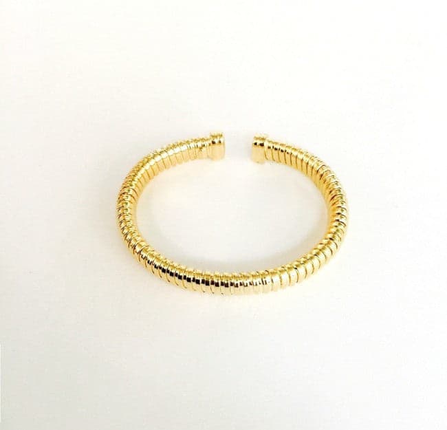 14K Yellow Gold Italian Tubogas Bangle thumbnail 2