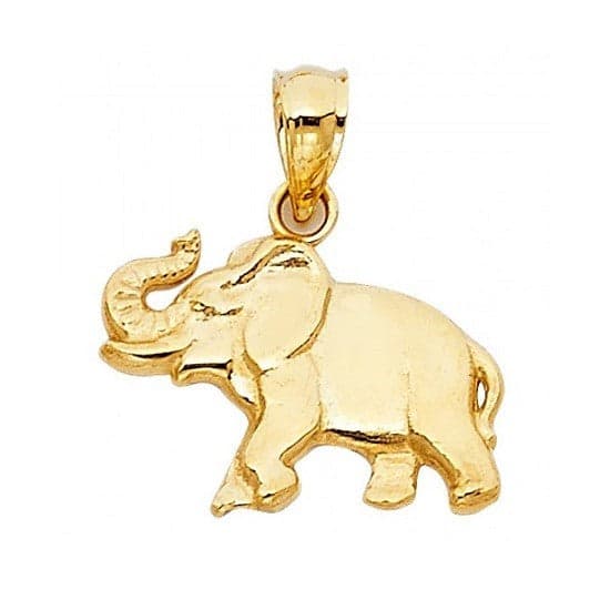 Solid 14K Yellow Gold Good Luck Elephant Charm
