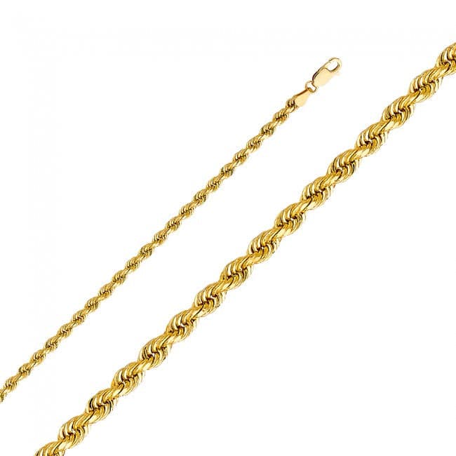 Solid 14K Yellow Gold Cuban Chain