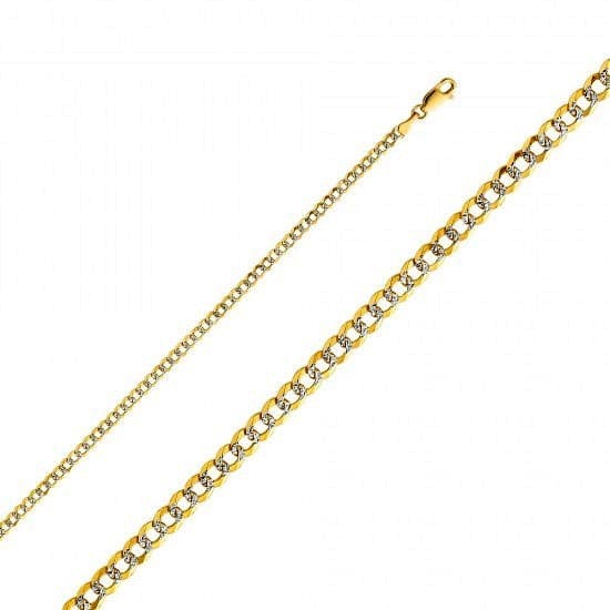Solid 14K Gold Diamond-Cut Cuban Chain