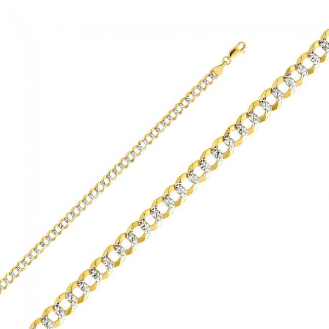 Solid 14K Yellow Gold Figaro Chain