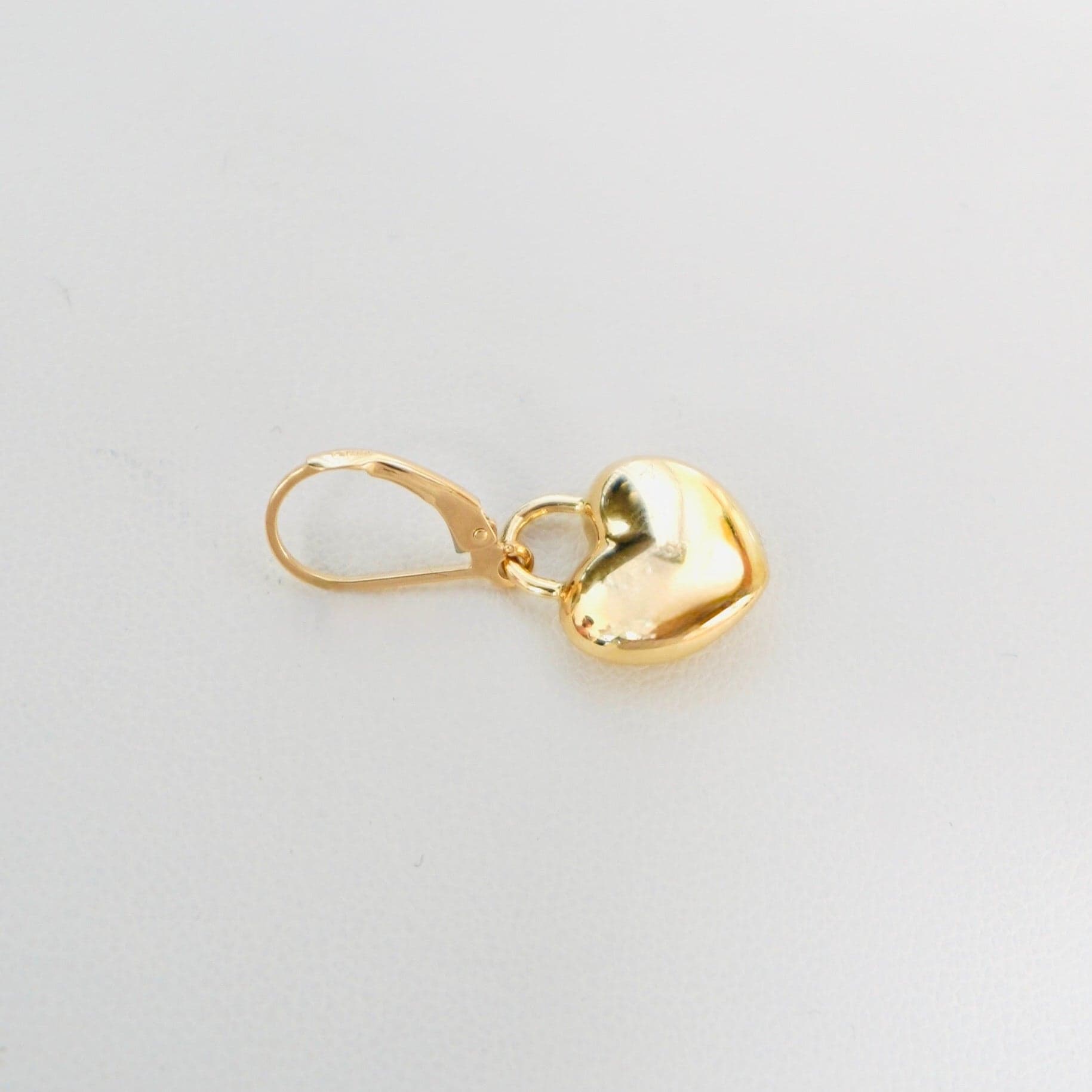 14K Yellow Gold Heart Dangly Earrings thumbnail 4