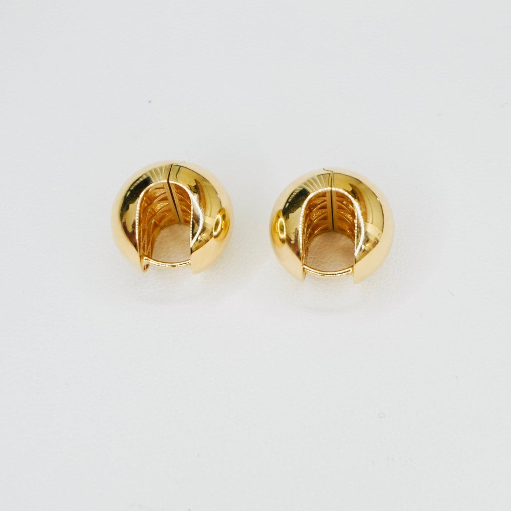 14K Yellow Gold Oval Stone Earrings thumbnail 3