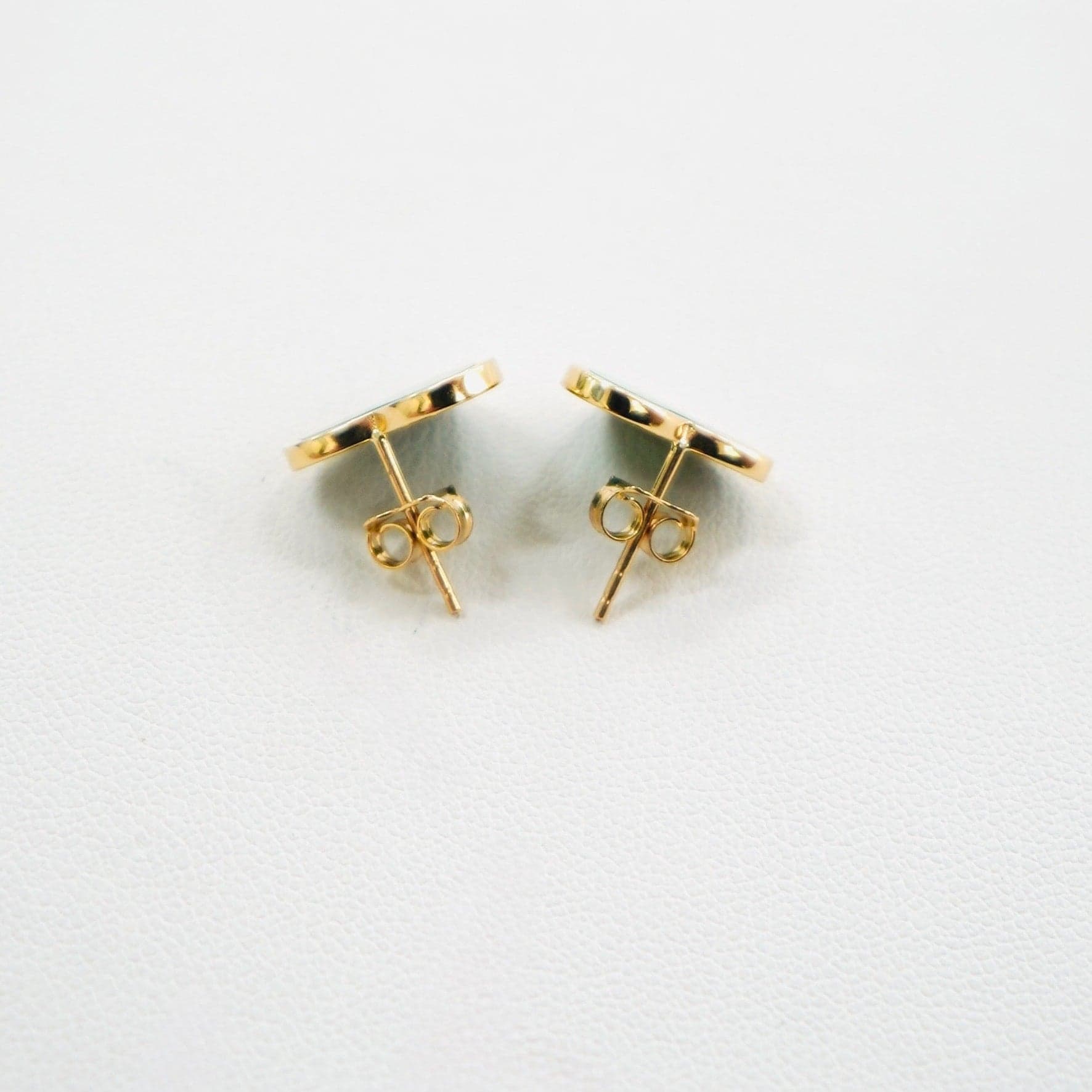 14K Yellow Gold Malachite Heart Earrings (Fancy) thumbnail 4