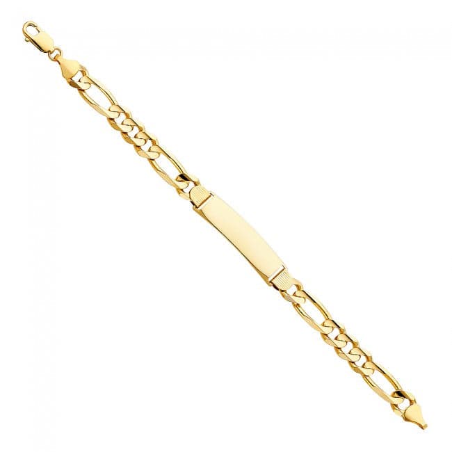 Solid 14K Gold 9mm Curb ID Bracelet