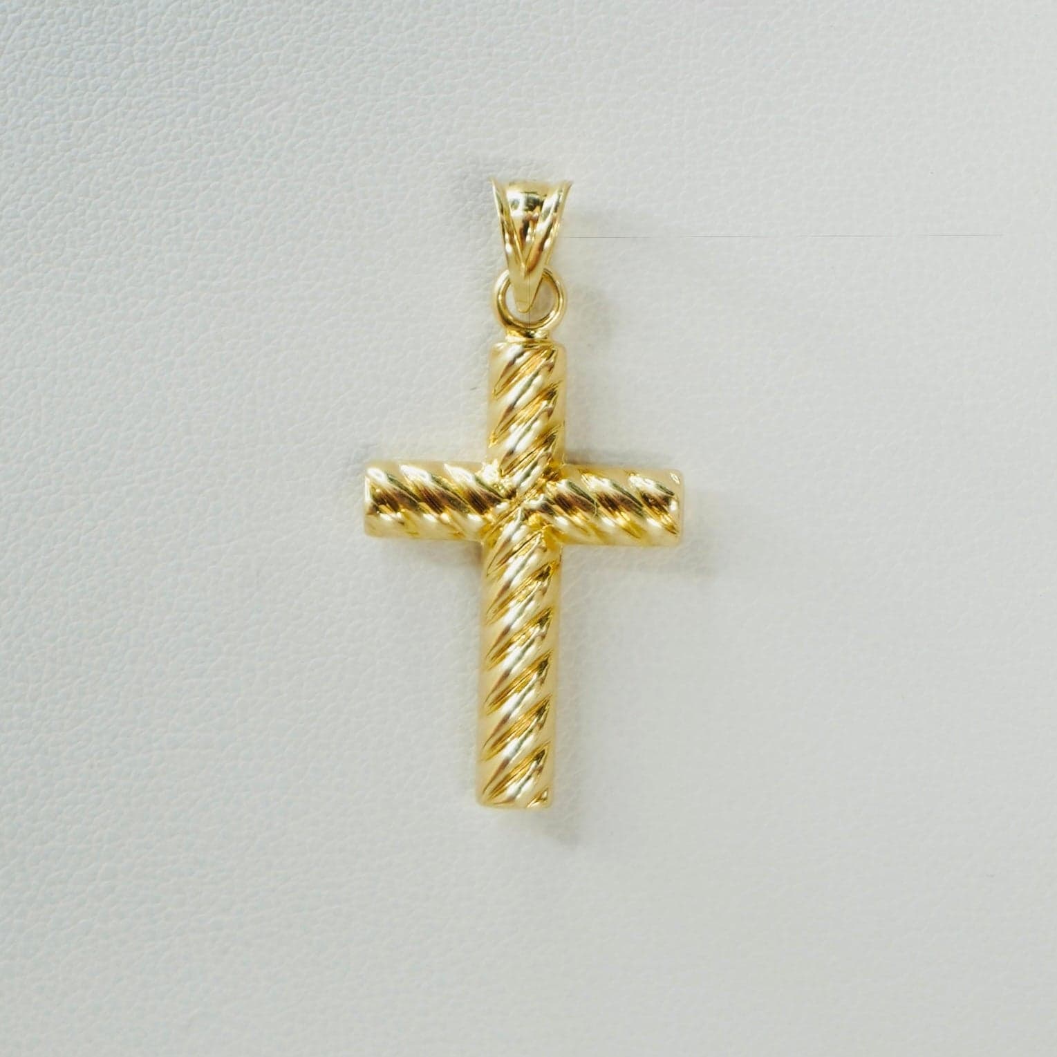 Solid 14K Yellow Gold Hollow Cross thumbnail 3