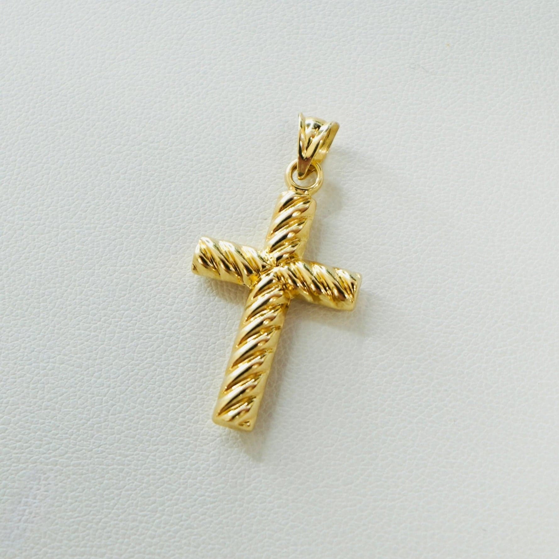 Solid 14K Yellow Gold Hollow Cross