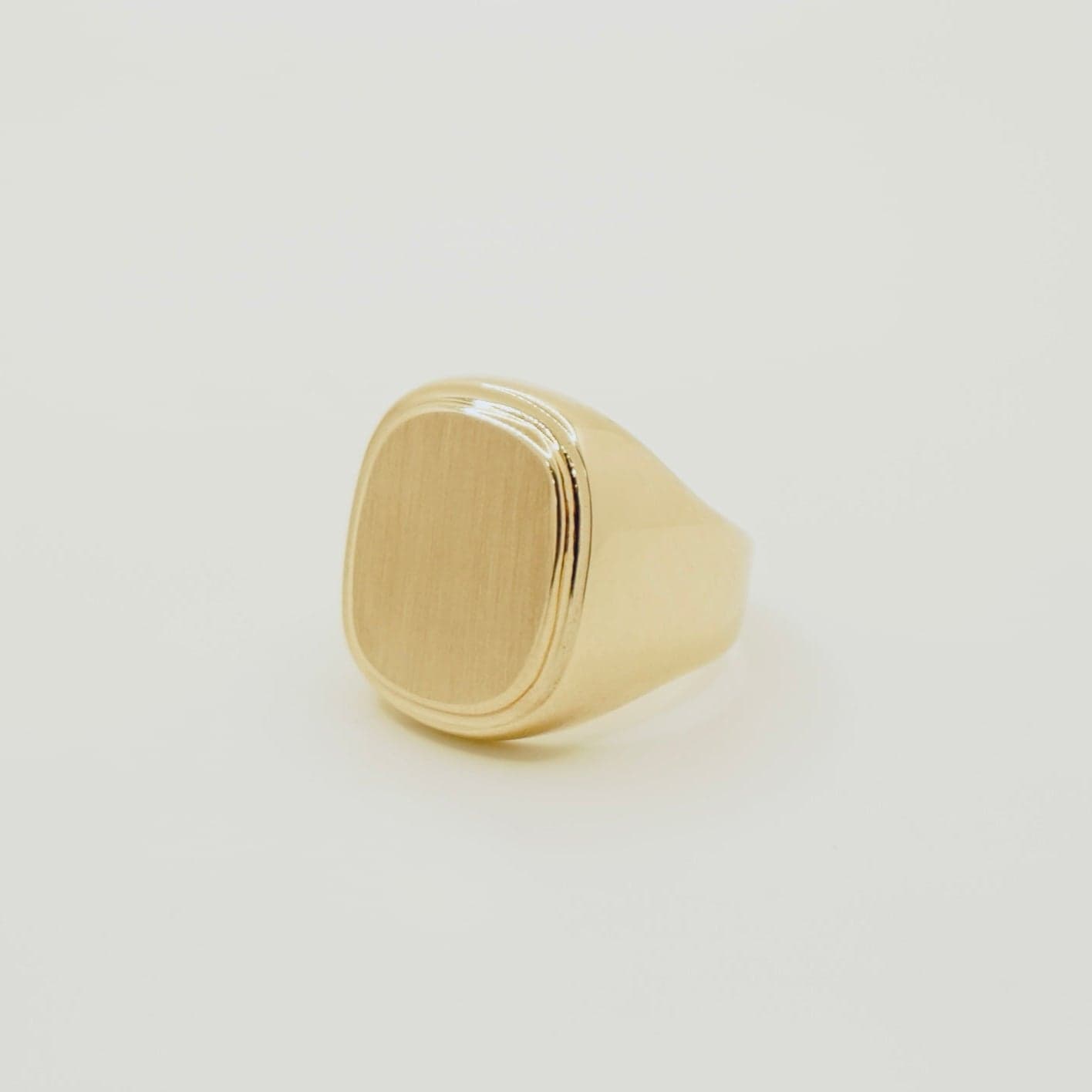 Solid 14K Yellow Gold Square Signet Ring