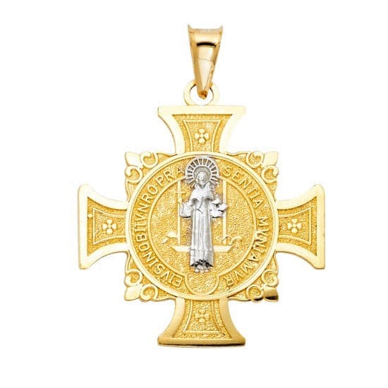Solid 14K Yellow Gold San Benito Cross