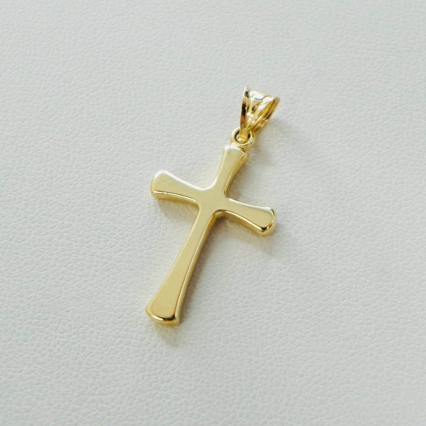 Solid 14K Yellow Gold Cross Charm