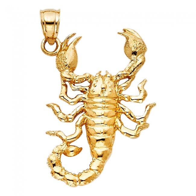 Solid 14K Yellow Gold Scorpion Charm
