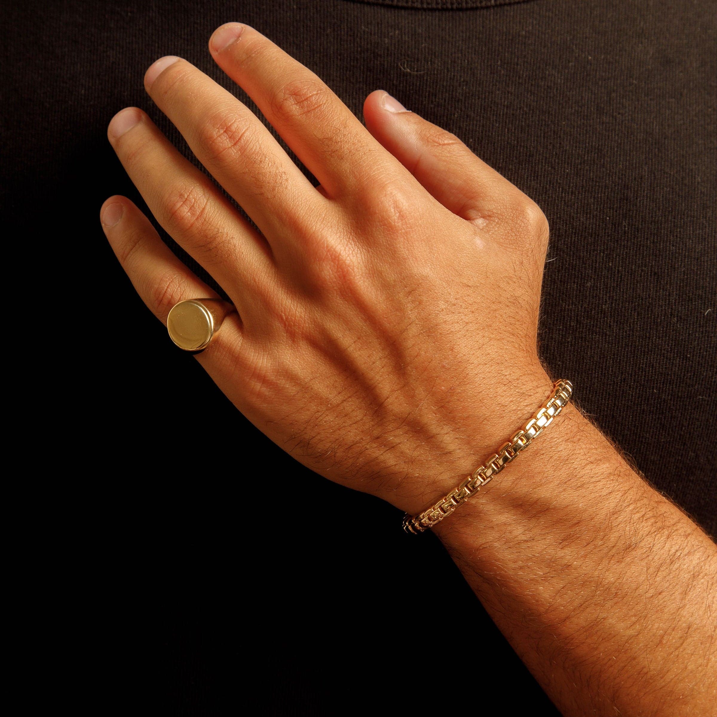 Solid 14K Yellow Gold Men's Eagle Ring thumbnail 2