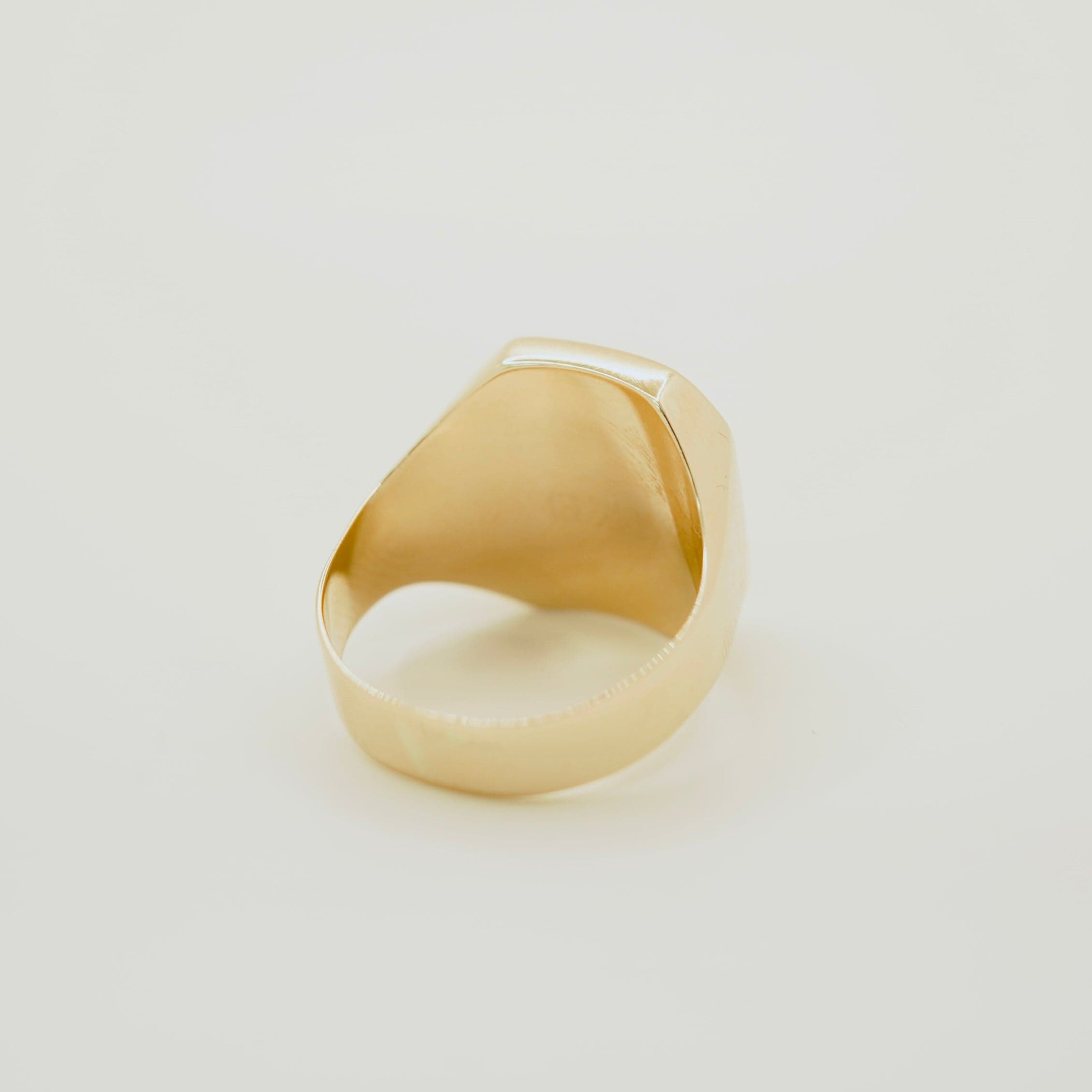 Solid 14K Yellow Gold Round Signet Ring thumbnail 5