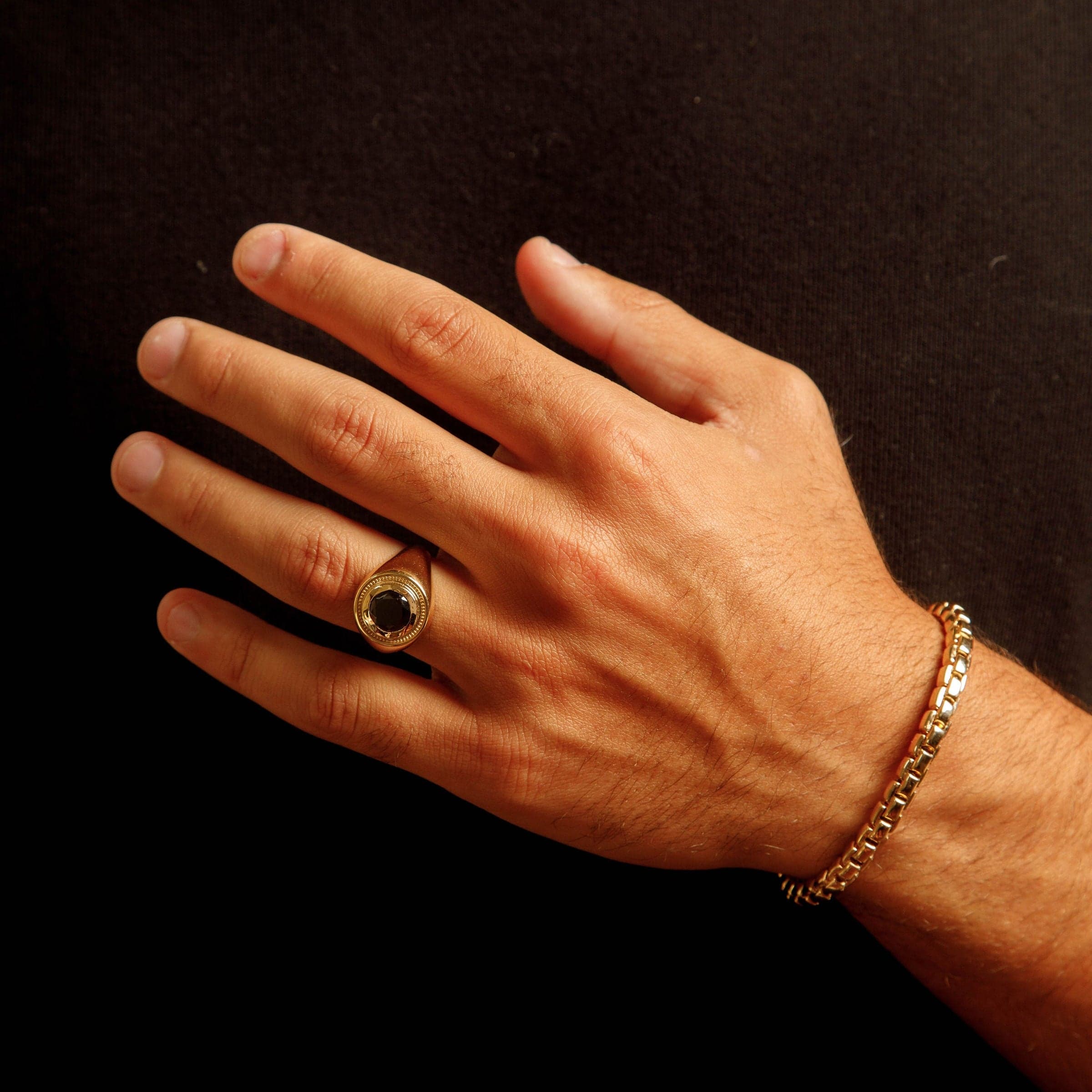 Solid 14K Yellow Gold Oval Signet Ring thumbnail 2