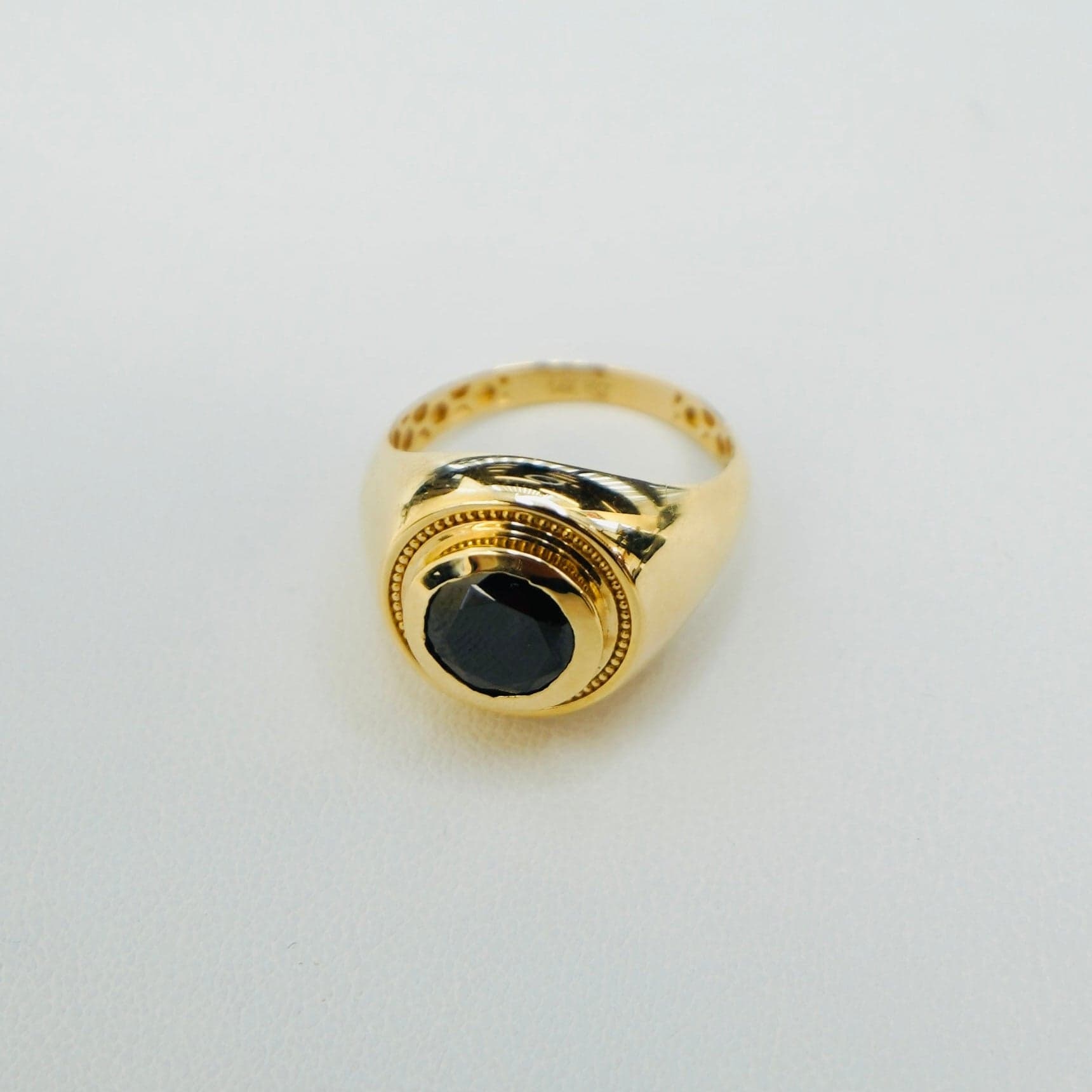 Solid 14K Yellow Gold Oval Signet Ring thumbnail 3