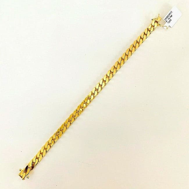 Semi Solid 14K Yellow Gold 13mm Cuban Bracelet thumbnail 3