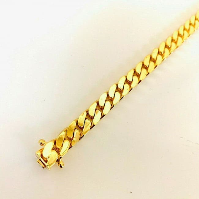 Semi Solid 14K Yellow Gold 13mm Cuban Bracelet thumbnail 4