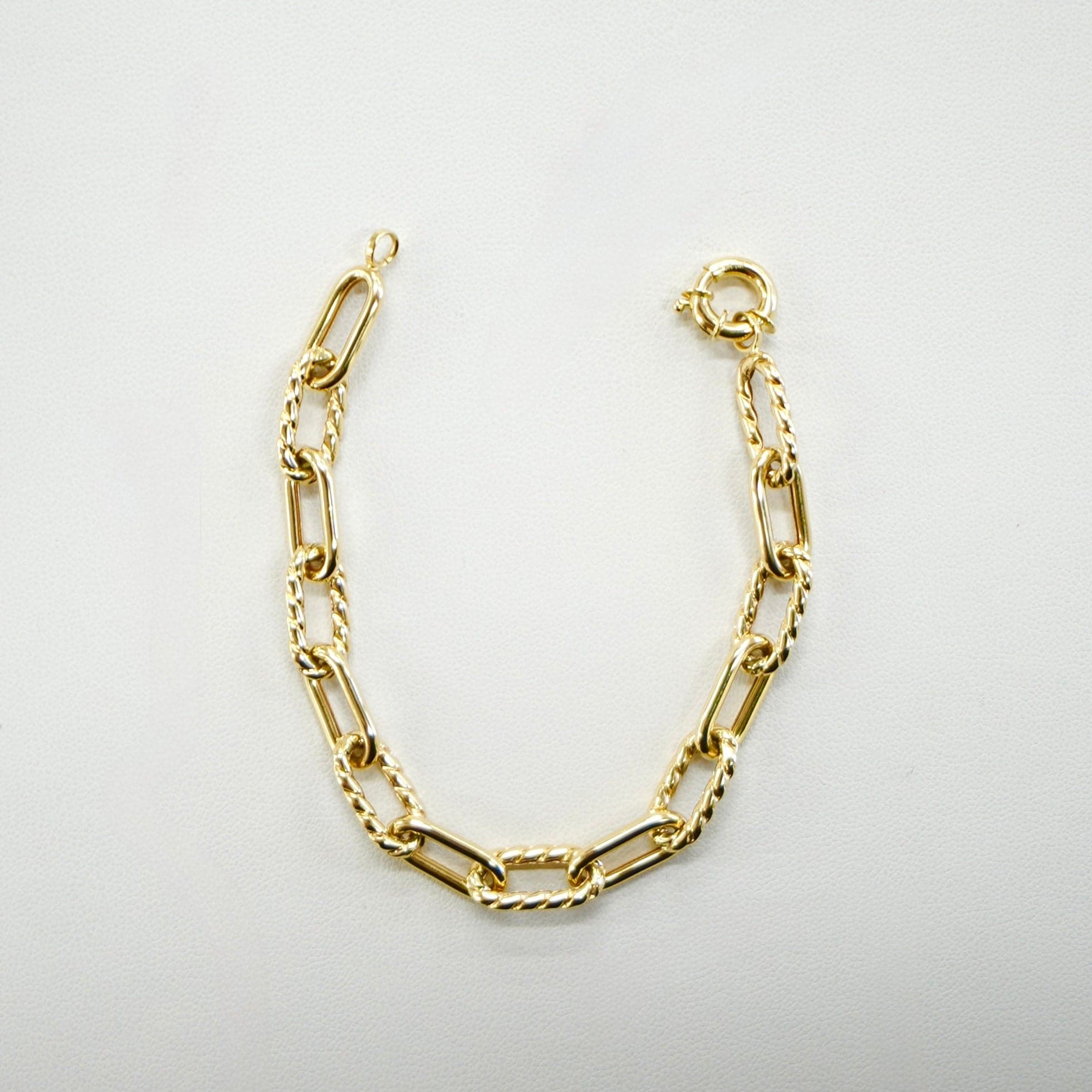 14K Fancy Yellow Gold Paperclip Bracelet — Image 1