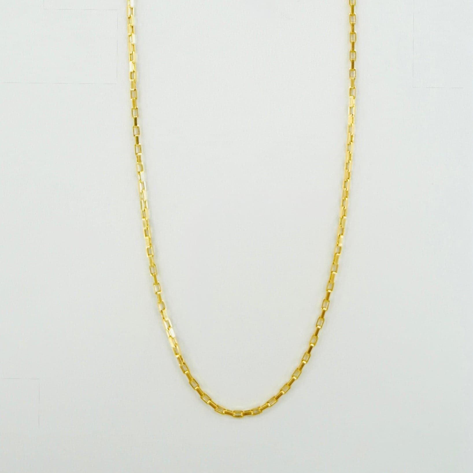 Solid 14K Yellow Gold Round Box Chain — Image 1
