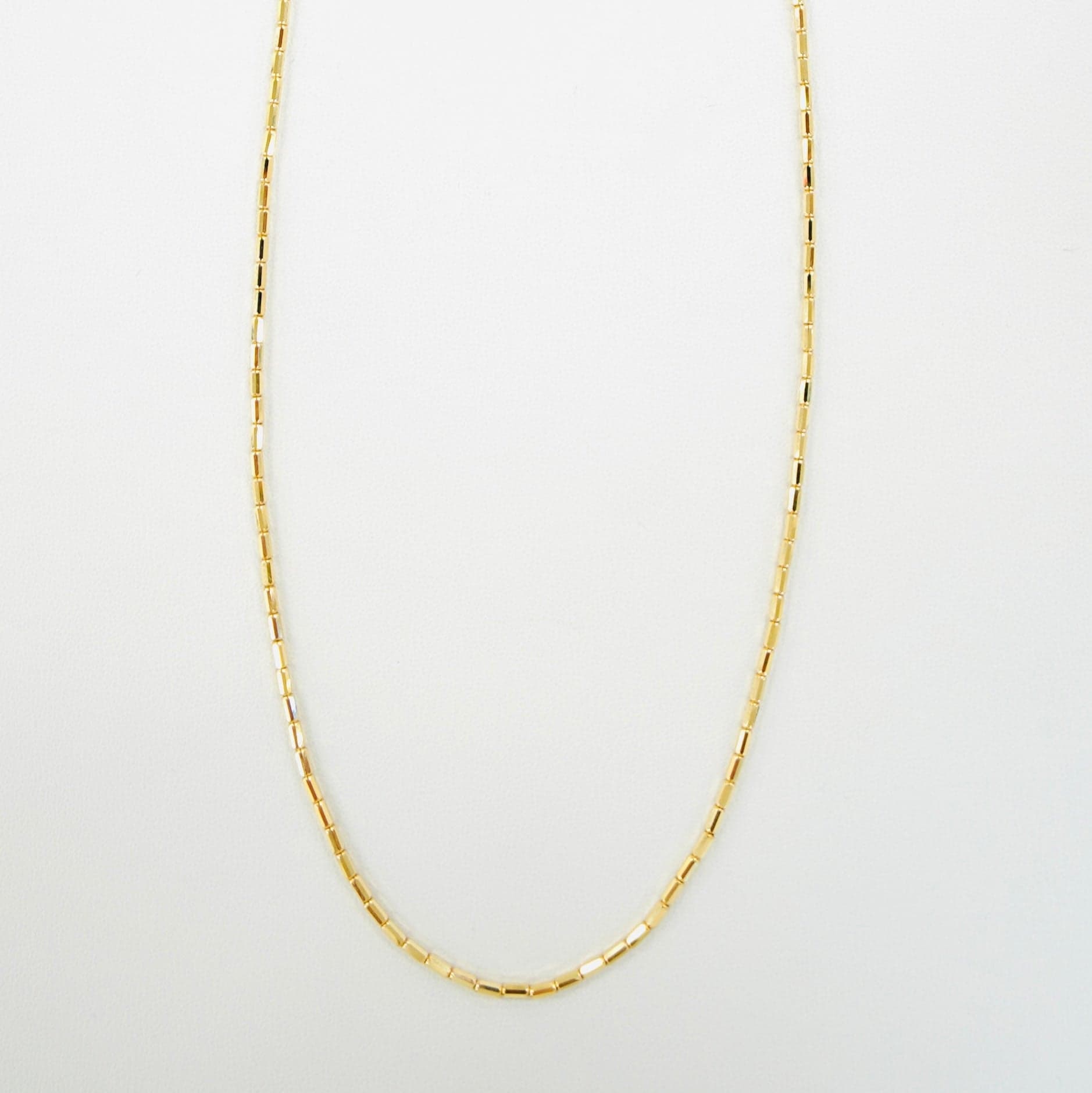 Solid 14K Yellow Gold Bamboo Necklace — Image 1