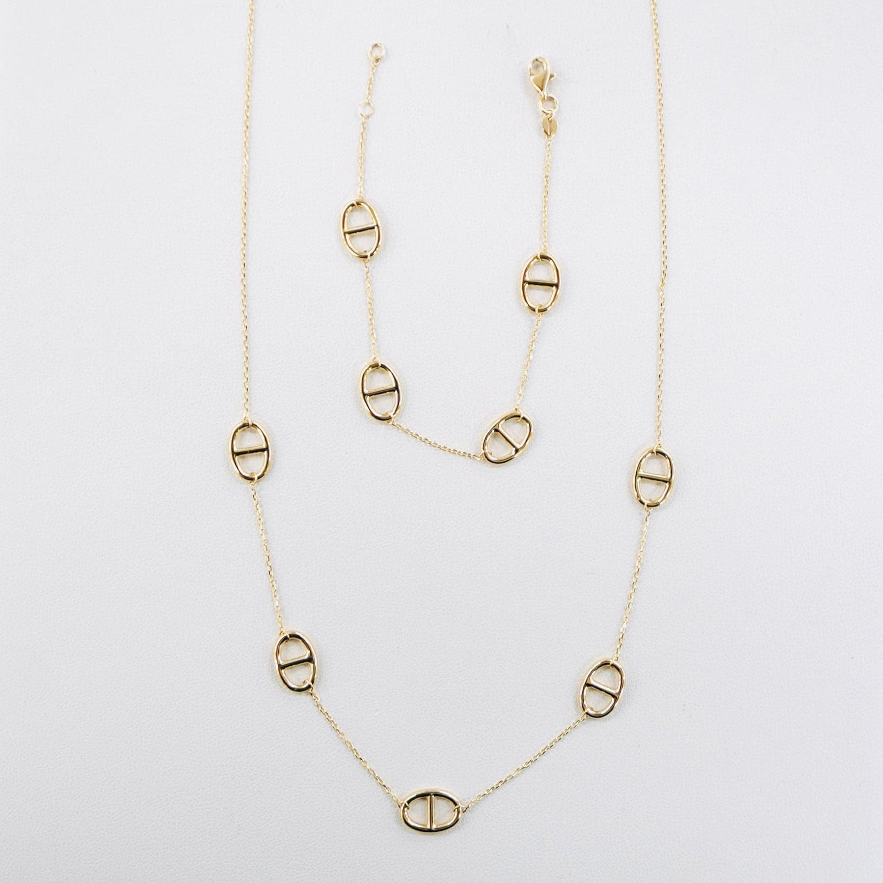14K Yellow Gold Dainty Bracelet + Necklace Set — Image 1