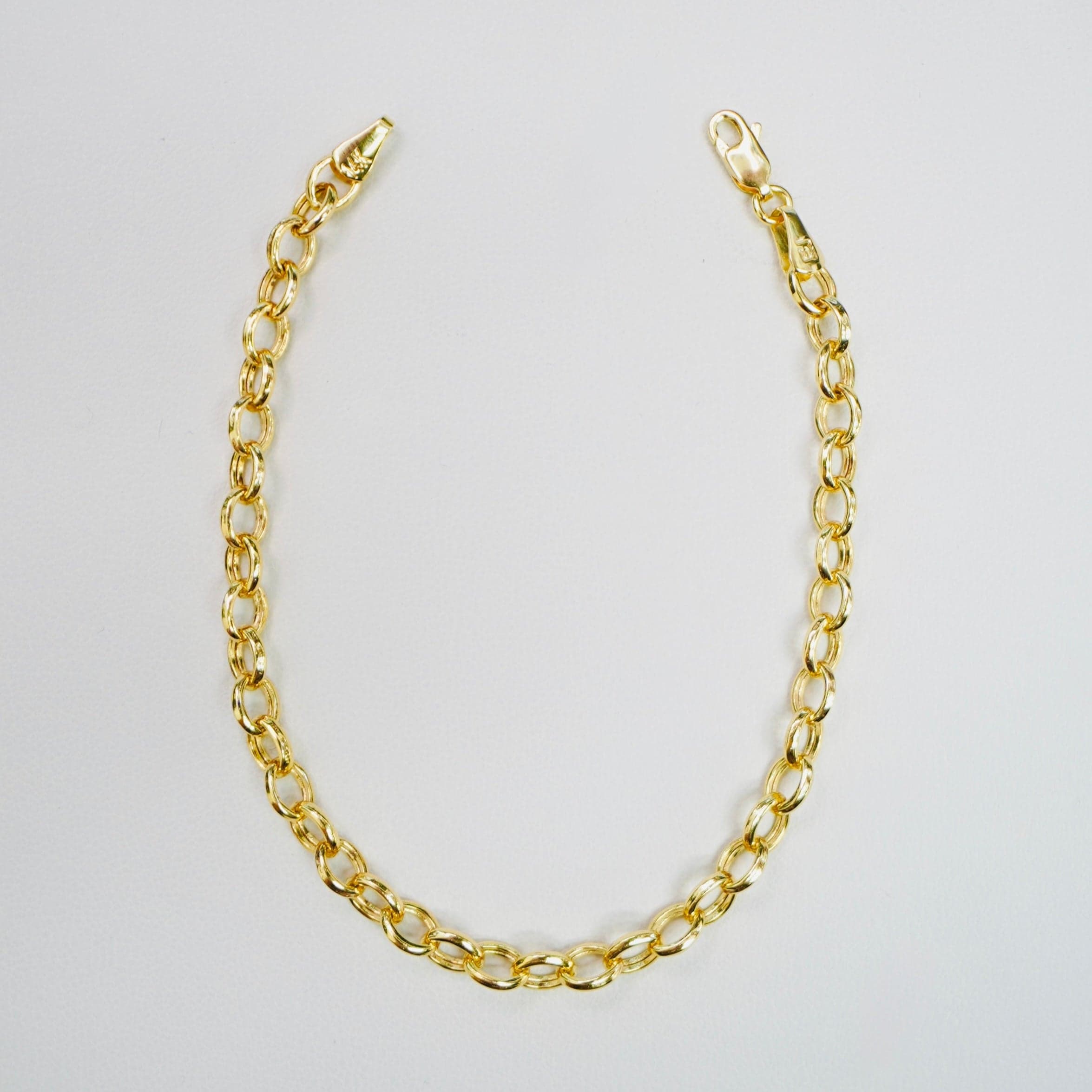 Solid 14K Yellow Gold Round Box Bracelet — Image 1