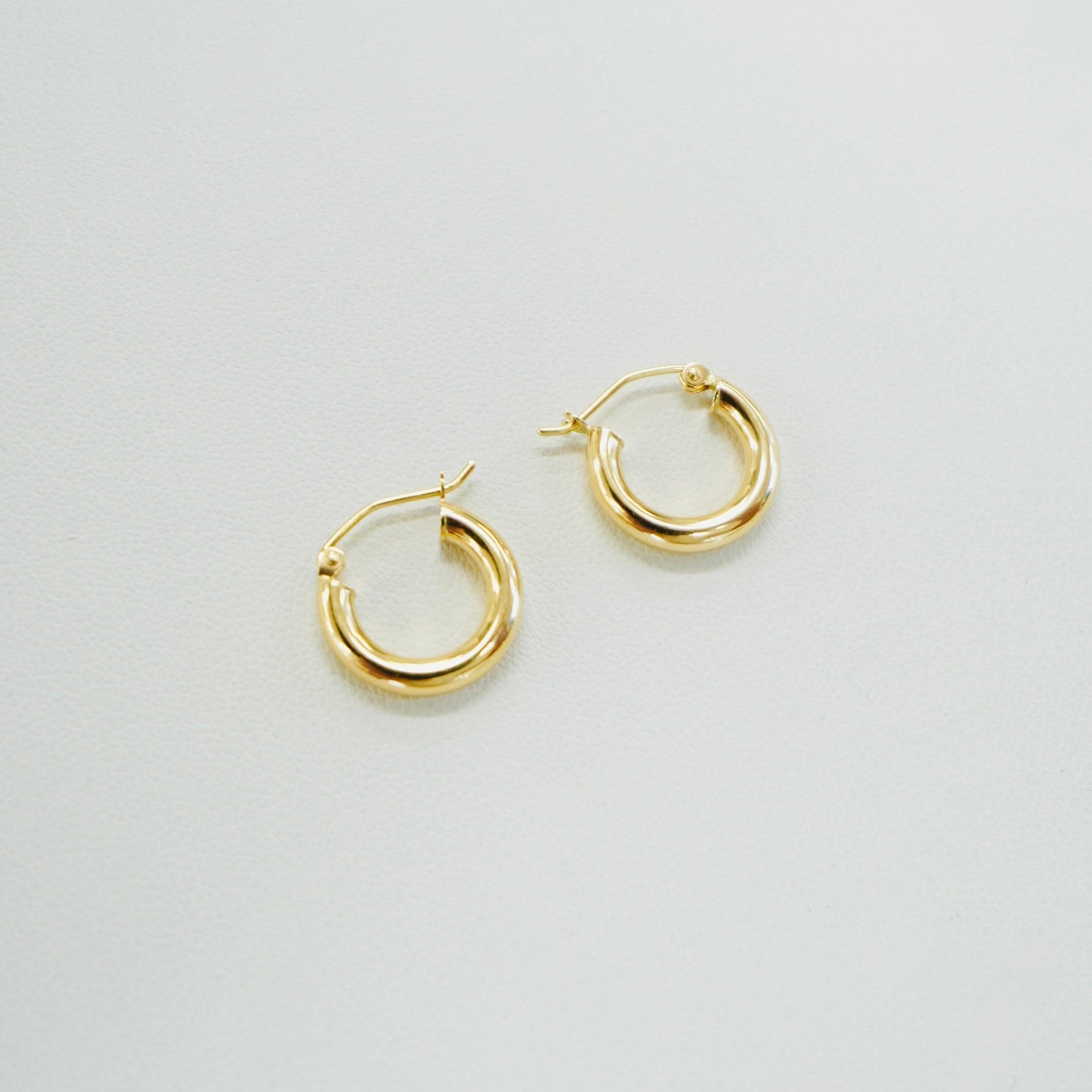 14K Yellow Gold Mini Hoop Earrings — Image 1