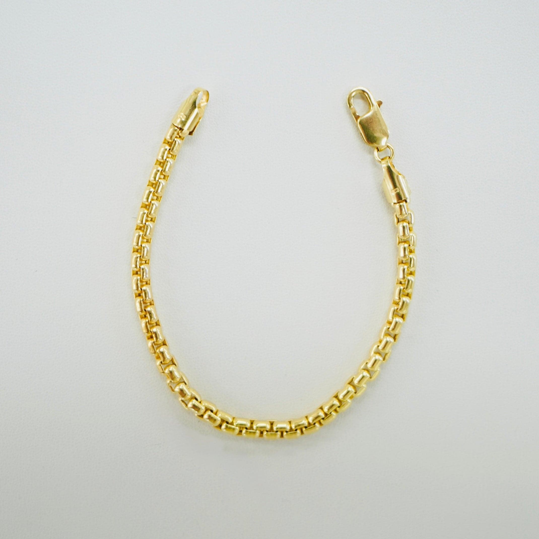 Solid 14K Gold Round Box Bangle — Image 1