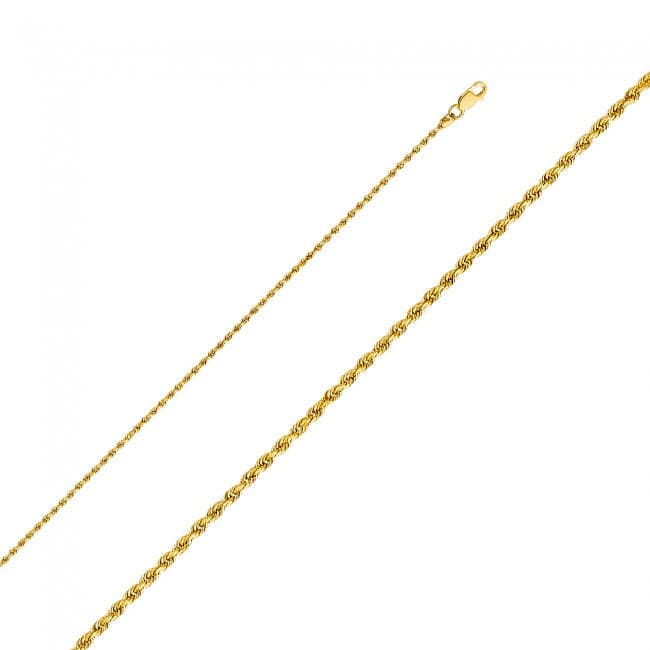 Solid 14K Yellow Gold Rope Chain (Kids)